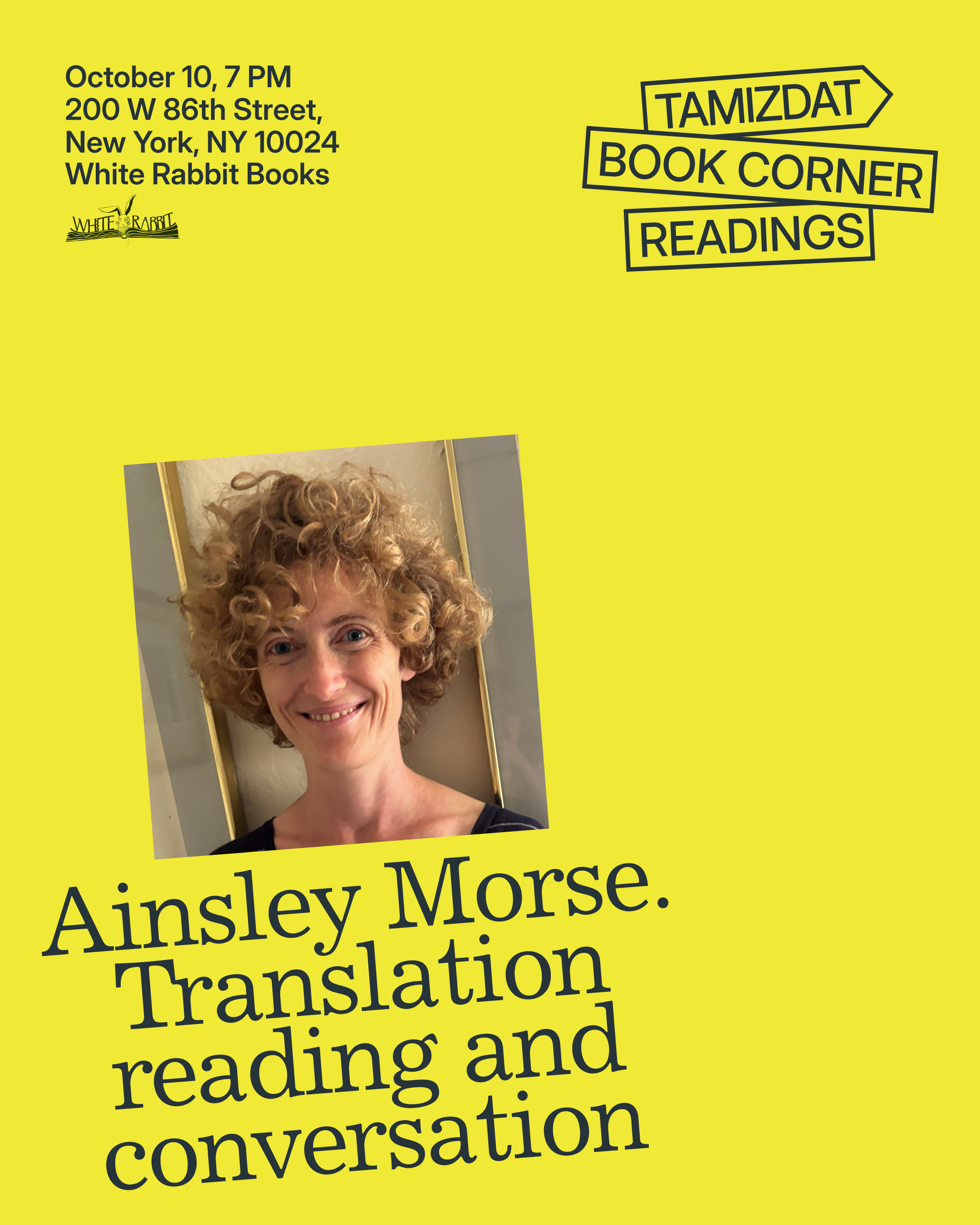 Translation Reading and Conversation with Ainsley Morse