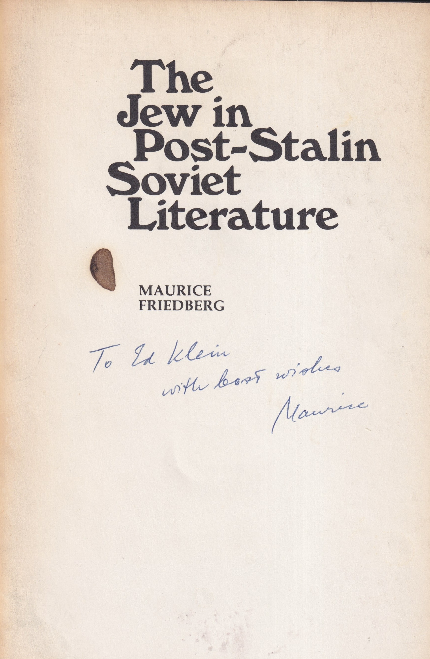 The Jews in Post-Stalin Soviet Literature by 