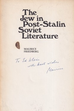 The Jews in Post-Stalin Soviet Literature