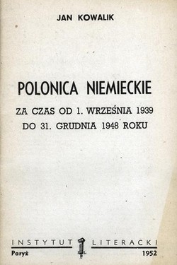 German Polonica For the Time From September 1, 1939 To December 31, 1948