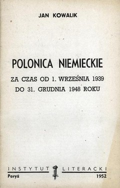 German Polonica For the Time From September 1, 1939 To December 31, 1948
