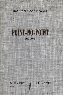 Point-no-point: Poems